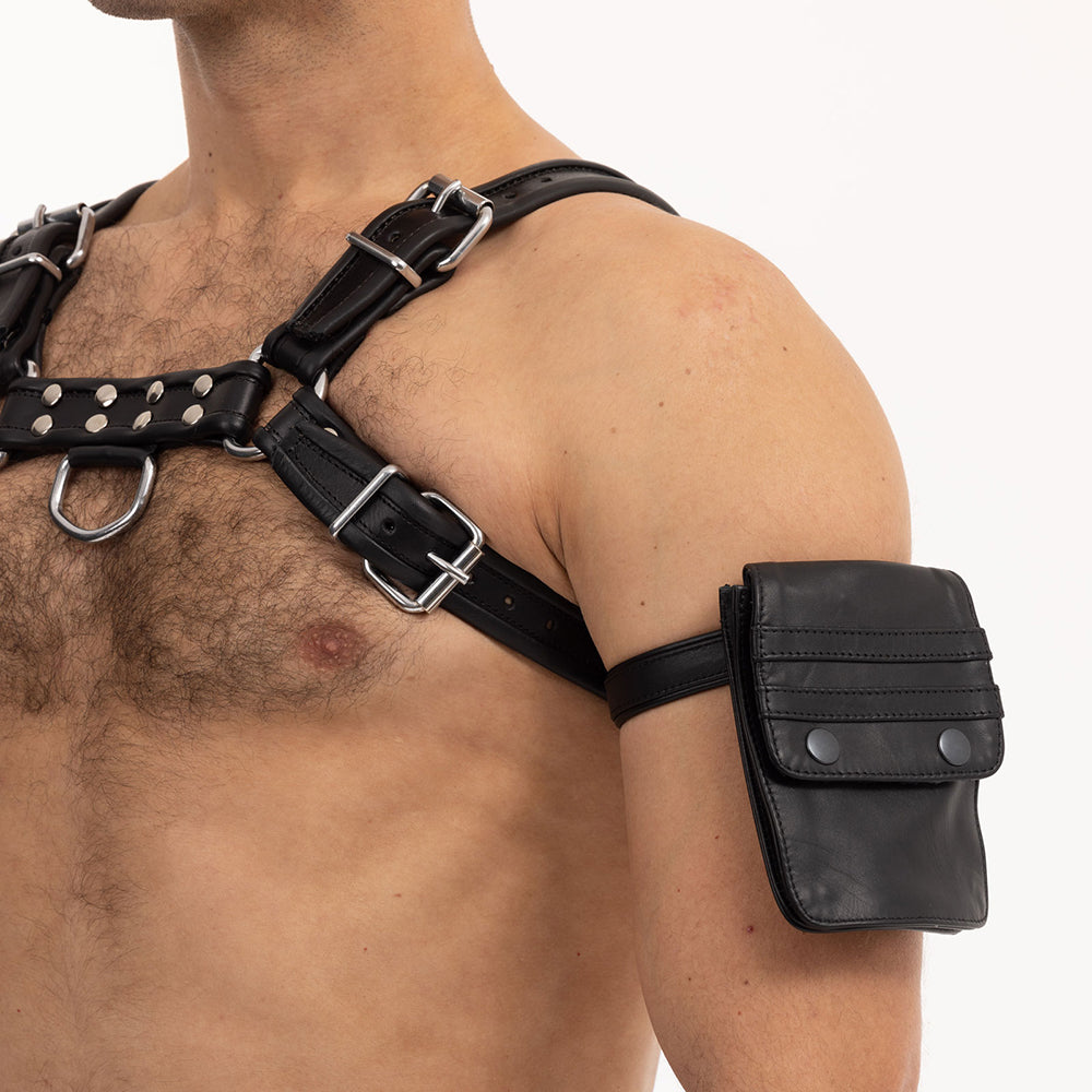 Prowler Red Leather Wallet in Black